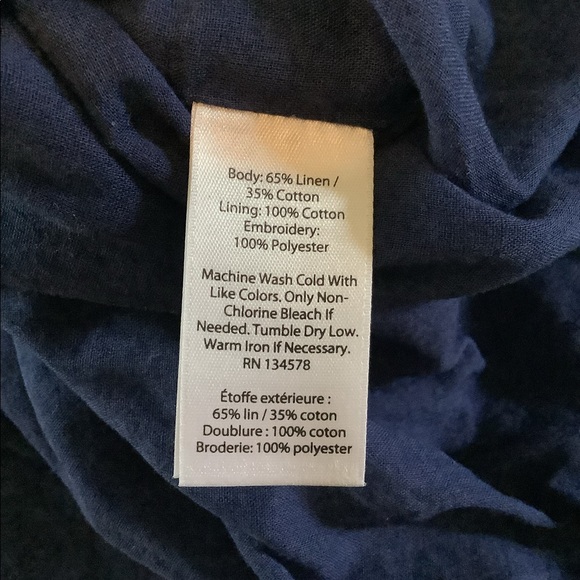 Vineyard Vines Navy Linen Blend Tunic Lace Up Dress Size 10 - Picture 4 of 4